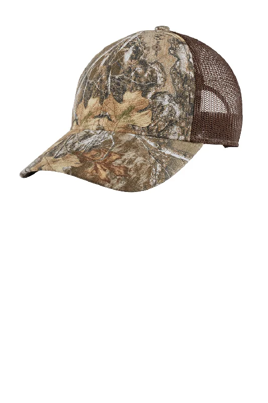 Mens hats for casual strolls-Port Authority Mens Camouflage Mesh Back Adjustable Hat - Realtree Edge Camo