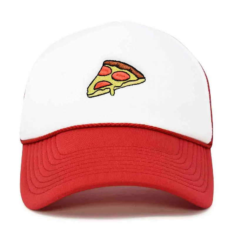 Beanies & Headbands for Indoor Sports-Dalix Pizza Slice Trucker Hat