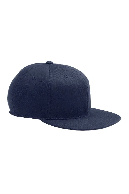 Mens hats for wet days-Flexfit Mens Moisture Wicking Fitted Stretch Fit Hat - Dark Navy Blue