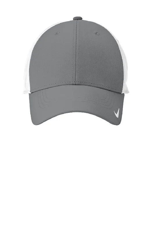 Mens hats for damp weather-Nike Mens Moisture Wicking Adjustable Hat - Dark Grey/White