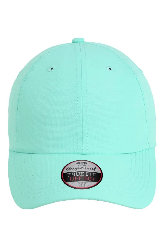 Mens hats for breezy weather-Imperial Mens The Original Performance Moisture Wicking Adjustable Hat - Aqua Blue