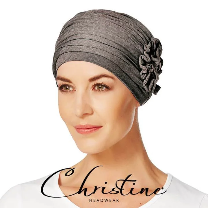 Beanies & Headbands with Moon Prints-Christine Lotus Bamboo Turban - Brown/Melange