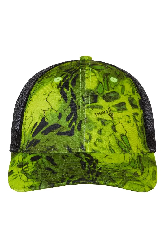 Mens hats with cozy texture-Kati Mens Camo Mesh Back Adjustable Hat - Prym1 Voltage Yellow/Black