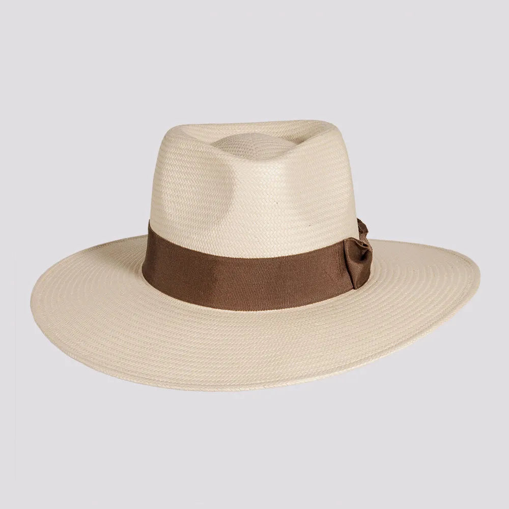 Sun hat for braids-Lennox | Mens Glazed Toyo Straw Outback Wide Brim Sun Hat