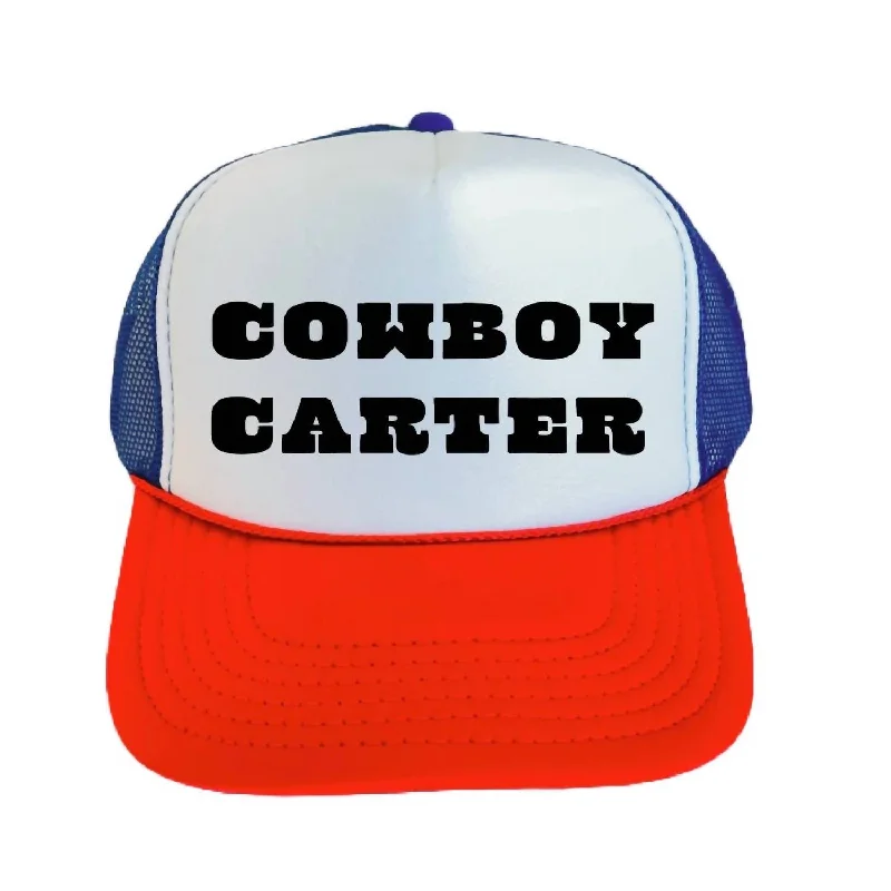 Womens Hats for snowy retreats-Women's Cowboy Carter Hat In Red/white