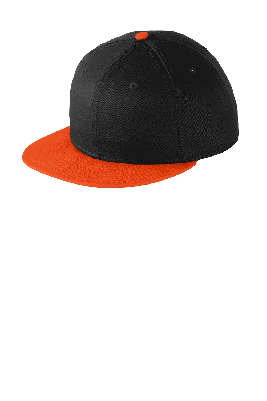 Mens hats for rugby-New Era Mens Adjustable Hat - Black/Orange