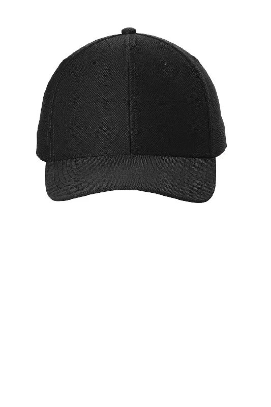 Mens hats for mild climates-Sport-Tek Mens Action Moisture Wicking Snapback Hat - Black