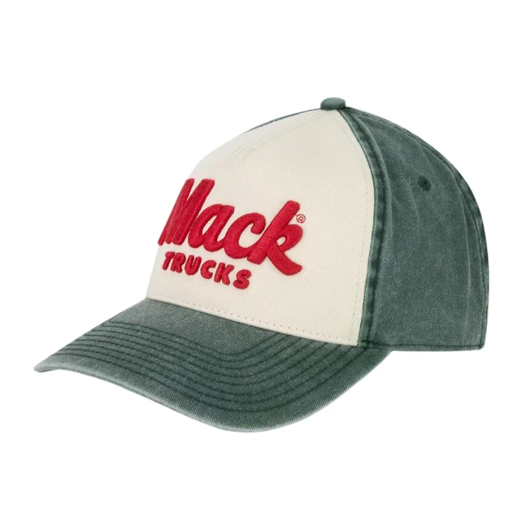 Beanies & Headbands for Active Wear-American Needle Mack Trucks Surplus Cap - Ivory/Green