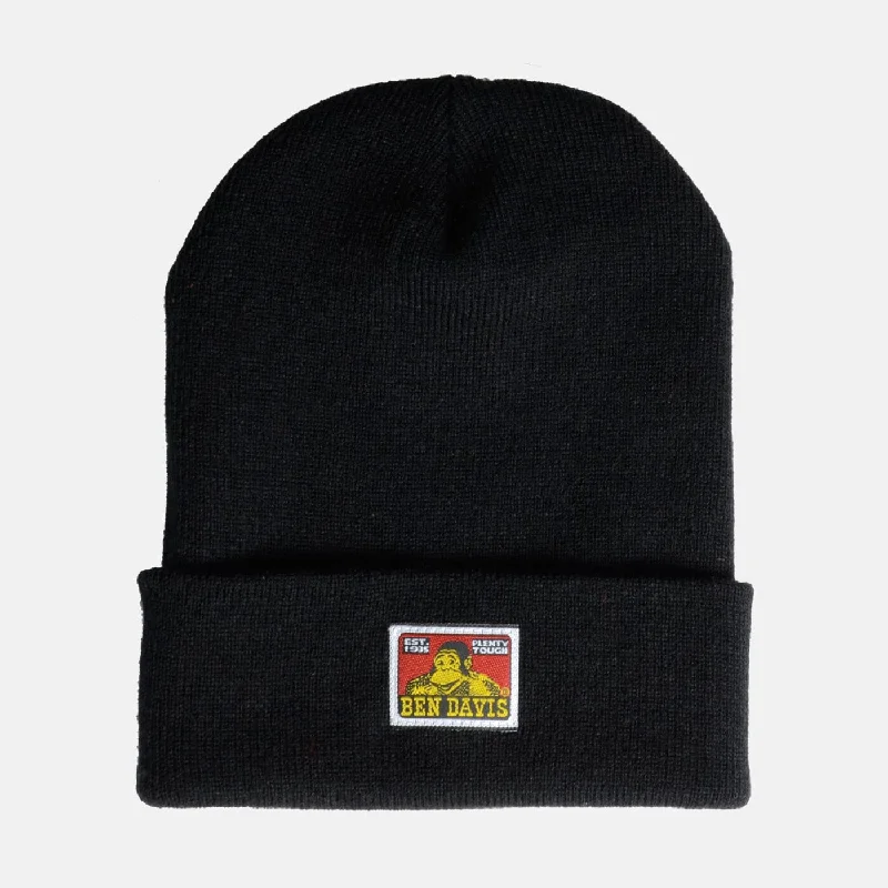 Beanies & Headbands for Cool Fashion-Ben Davis Logo Beanie Cap_Black