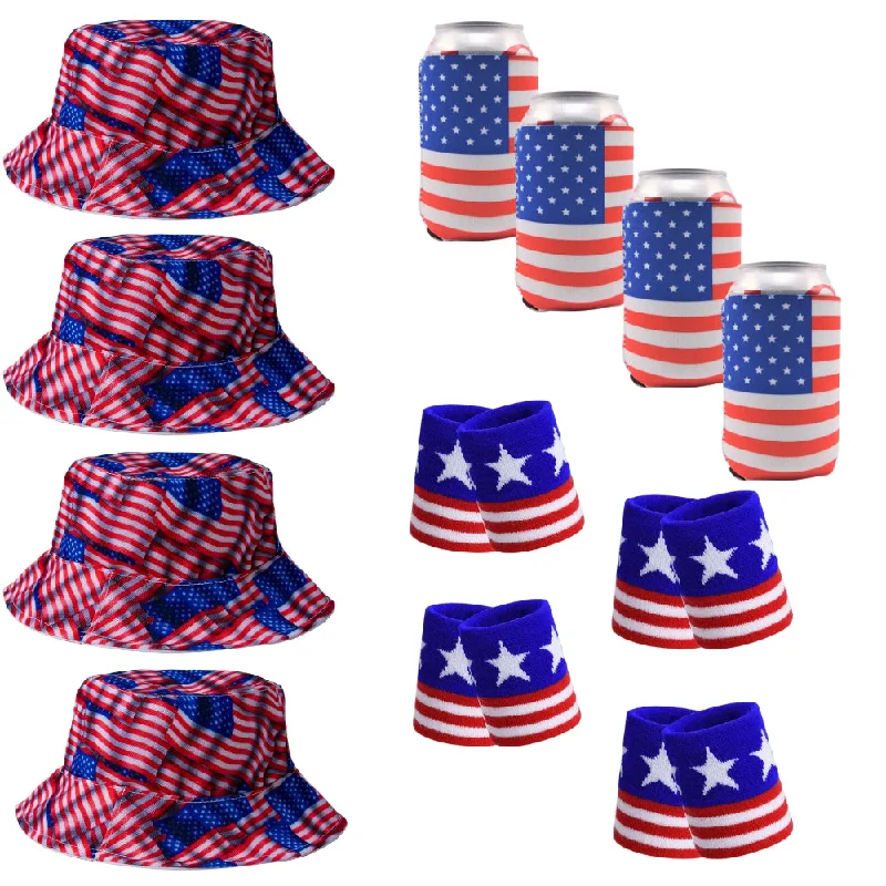 Beanies & Headbands for Creek Trips-Stars and Stripes Party Pack for 4