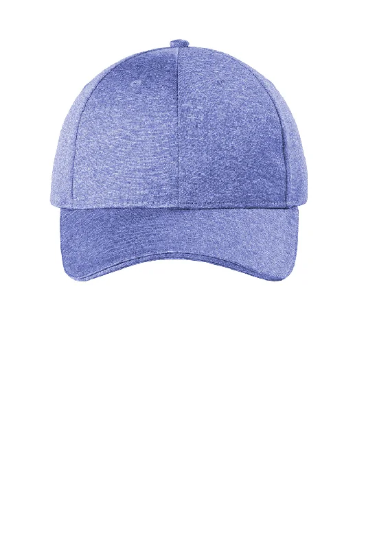 Mens hats for sunny outings-Sport-Tek Mens Contender Moisture Wicking Snapback Hat - Heather True Royal Blue