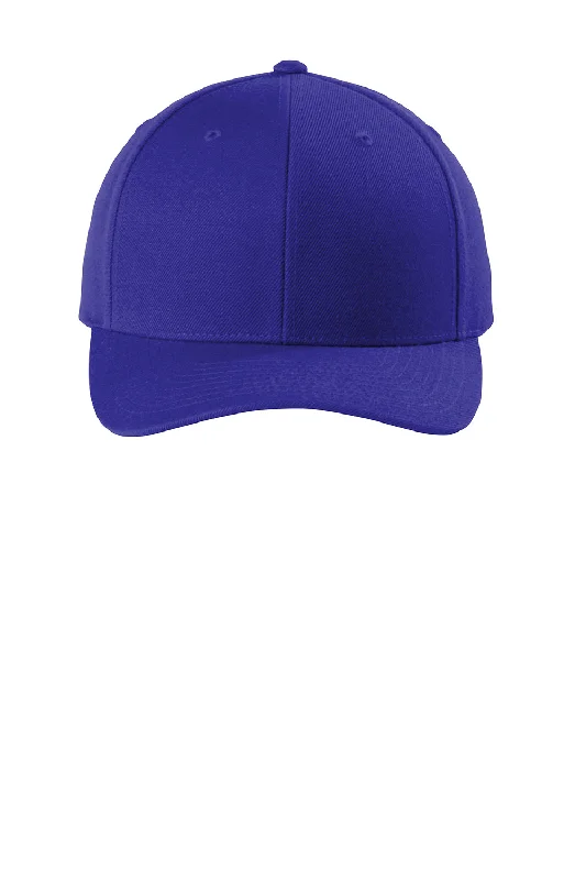 Mens hats with cotton-Sport-Tek Mens Curve Bill Snapback Hat - True Royal Blue