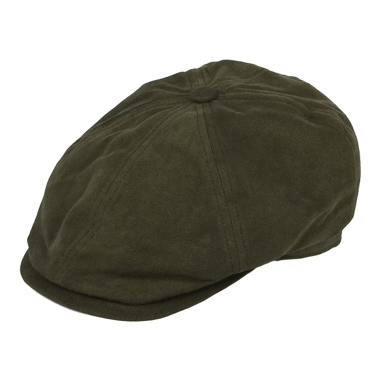 Beanies & Headbands for Frost Protection-Failsworth Canvas Hudson 6 Pce Cap - Khaki/Navy