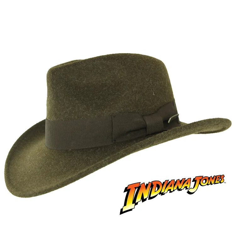 Beanies & Headbands for Men-Indiana Jones Timary Crushable Safari Hat - Brown