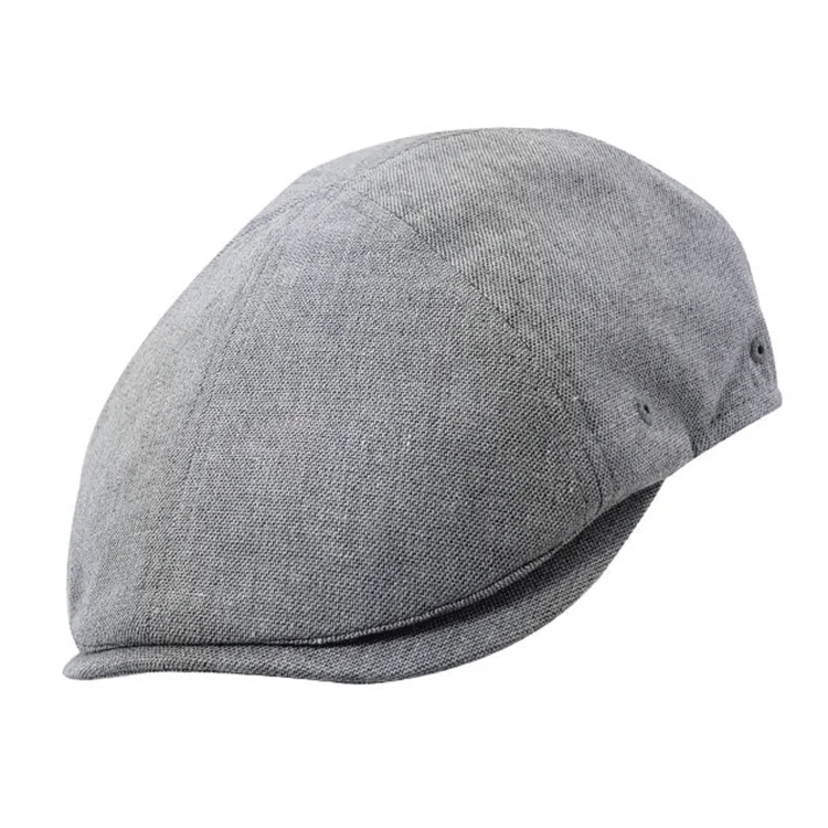 Beanies & Headbands with Tight Fit-Stanton Casual Linen Ivy Cap - Grey