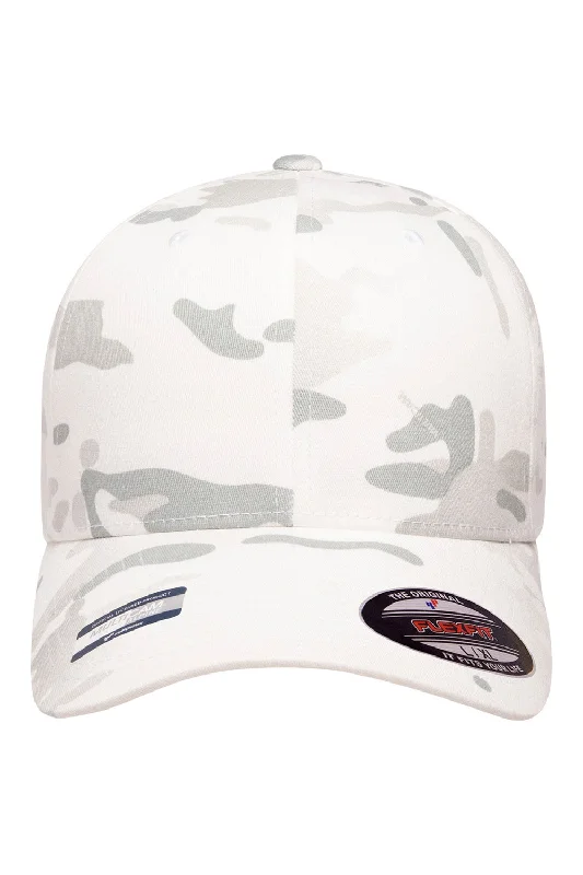 Mens hats with playful themes-Flexfit Mens Multicam Stretch Fit Hat - Alpine White Camo