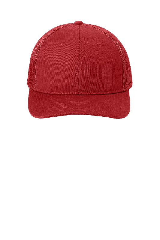 Mens hats for wet mornings-Port Authority Mens Adjustable Trucker Hat - Flame Red