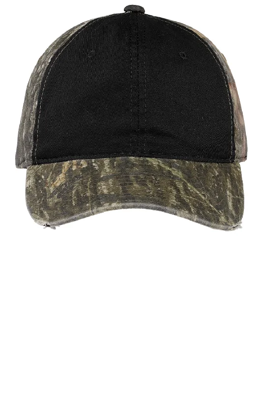 Mens hats for strength workouts-Port Authority Mens Camo Hat - Mossy Oak New Break Up/Black