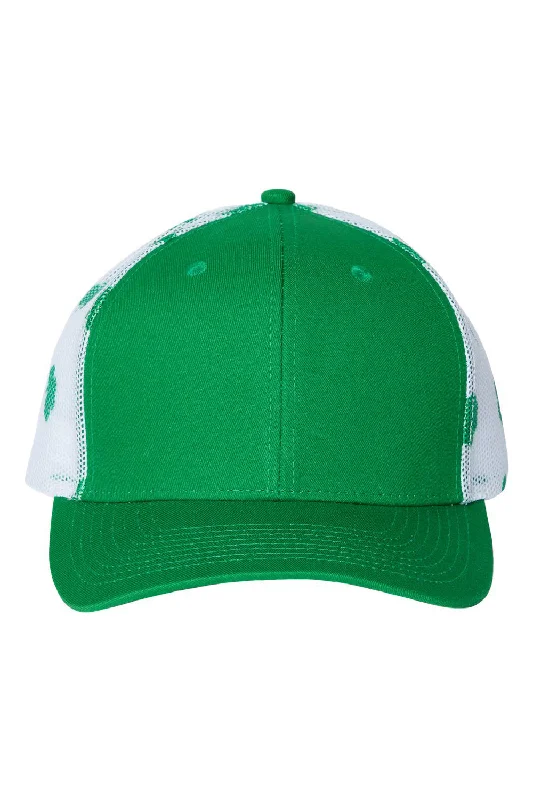 Mens hats for spring outings-Kati Mens Printed Mesh Snapback Trucker Hat - Kelly Green/White