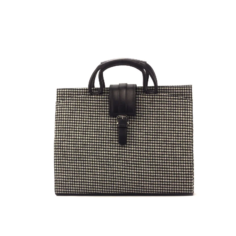 Mens hats for fitness-DapperFam Luxe Men's Brief Case in Houndstooth Sartorial