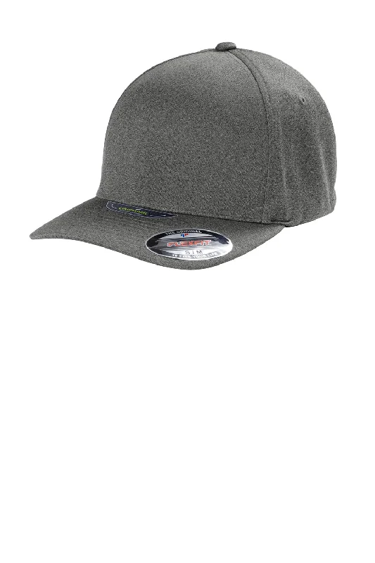 Mens hats with warm texture-Port Authority Mens Melange UniPanel Flexfit Hat - Dark Grey