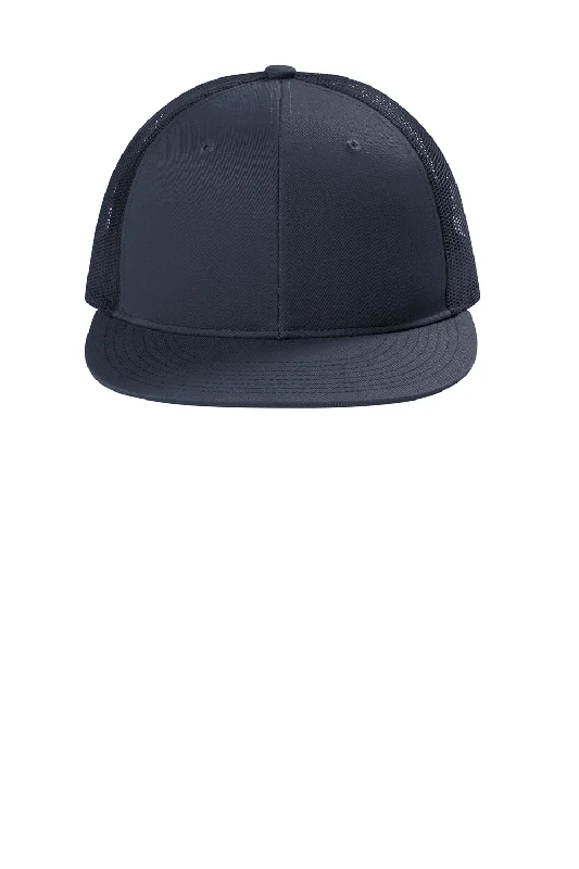 Mens hats with subtle tones-Port Authority Mens Snapback Flat Bill Trucker Hat - Rich Navy Blue