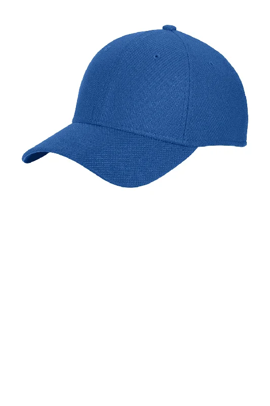 Mens hats with snug fit-New Era Mens Moisture Wicking Stretch Fit Hat - Royal Blue