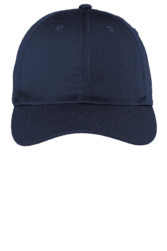 Mens hats for damp weather-Port Authority Mens Fine Twill Adjustable Hat - Navy Blue