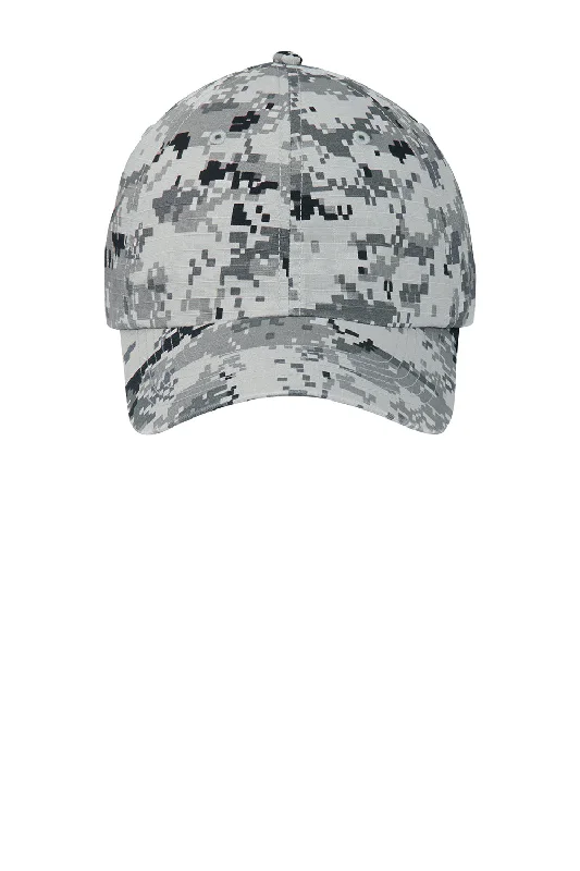 Mens hats for trendy outfits-Port Authority Mens Digital Ripstop Camouflage Hat - Grey Camo