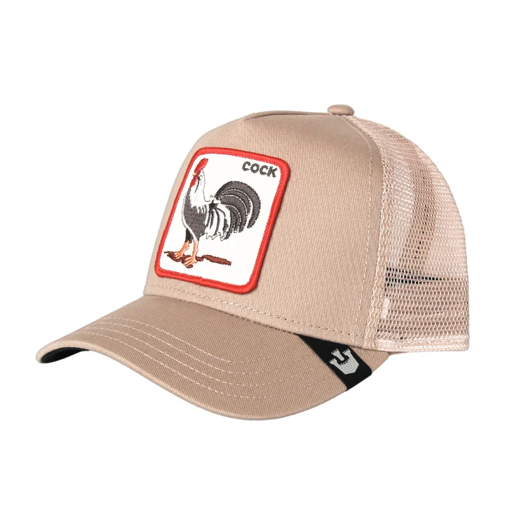 Beanies & Headbands for Edgy Style-Goorin Brothers All American Rooster Trucker - Khaki