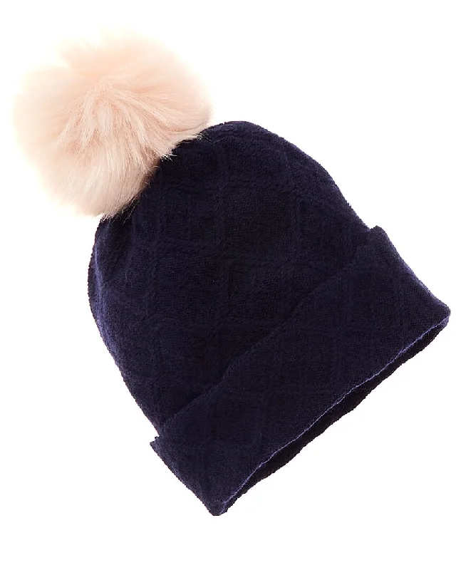 Wool hats for outdoor adventuresHannah Rose Pom Cross Country Stitch Wool & Cashmere-Blend Hat