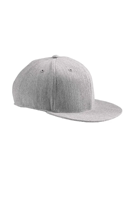 Mens hats with sporty prints-Flexfit Mens Moisture Wicking Fitted Stretch Fit Hat - Heather Grey