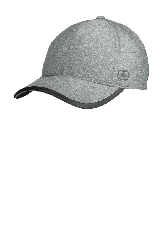 Mens hats with tactical style-Ogio Mens Adjustable Hat - Heather Gear Grey