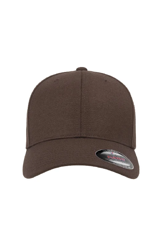 Mens hats for polished looks-Flexfit Mens Stretch Fit Hat - Brown