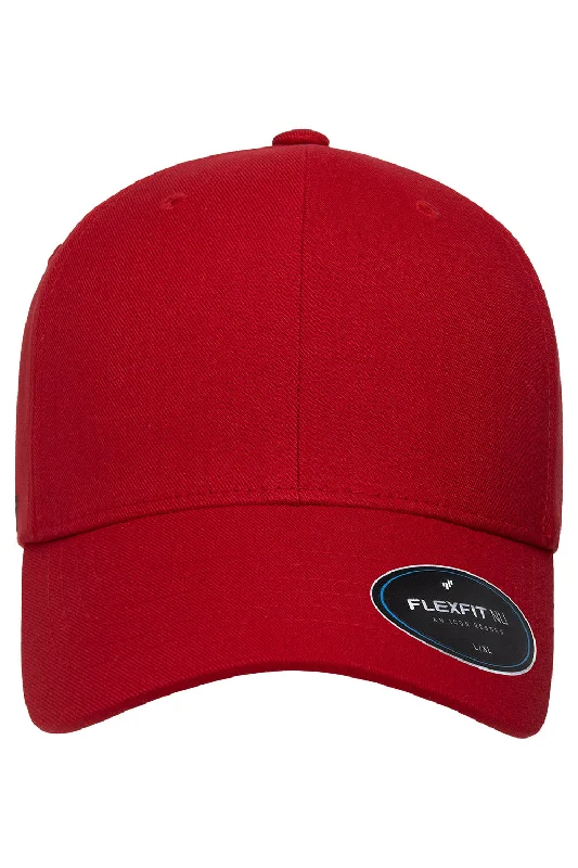 Mens hats with subtle hues-Flexfit Mens NU Stretch Fit Hat - Red