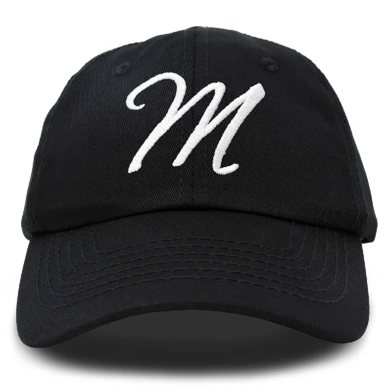 Beanies & Headbands with Vintage Prints-Dalix Initial Letter M Hat