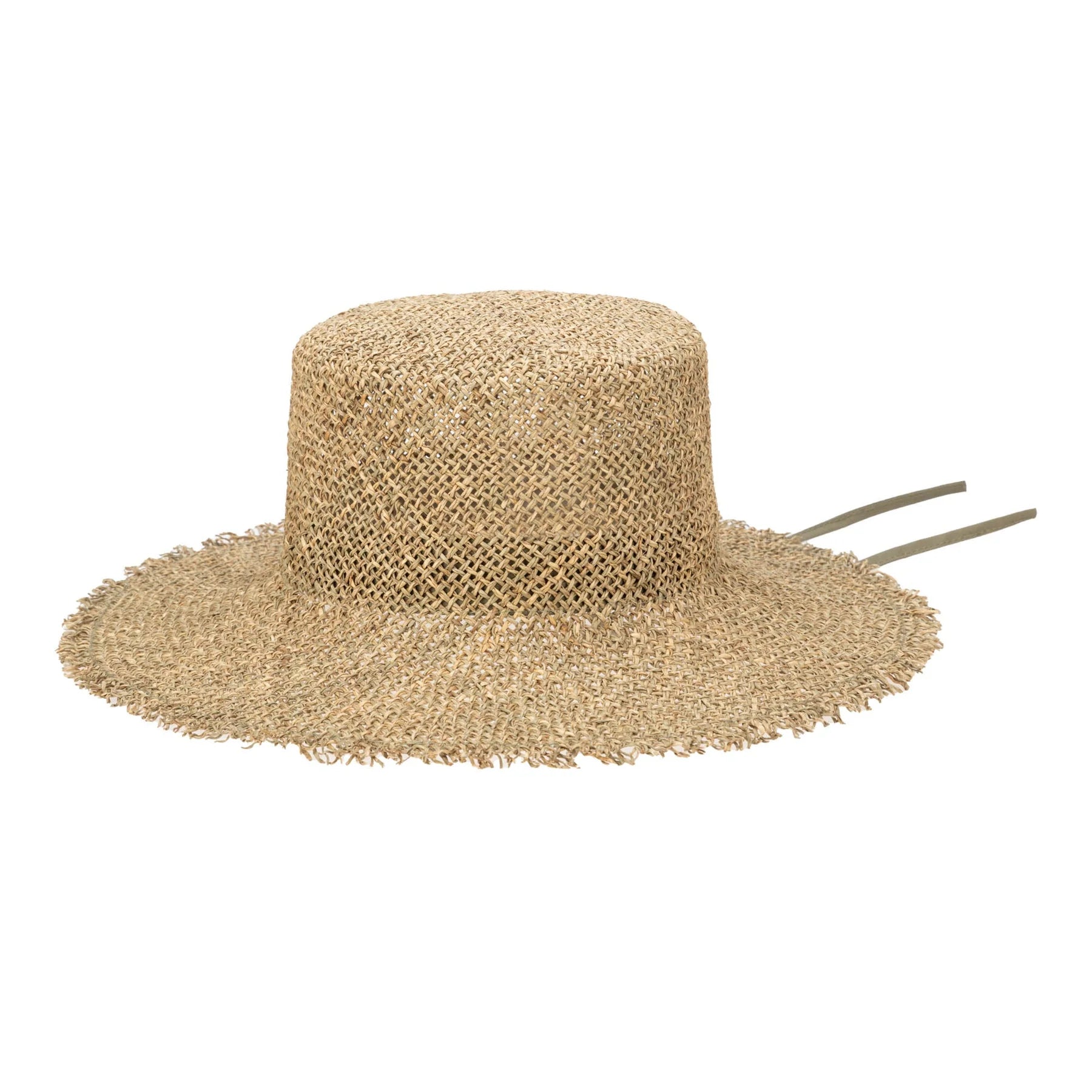 bucket hats for practical and trendy outdoor fashion-Easy Going - Seagrass Bucket Hat with Raw Edge