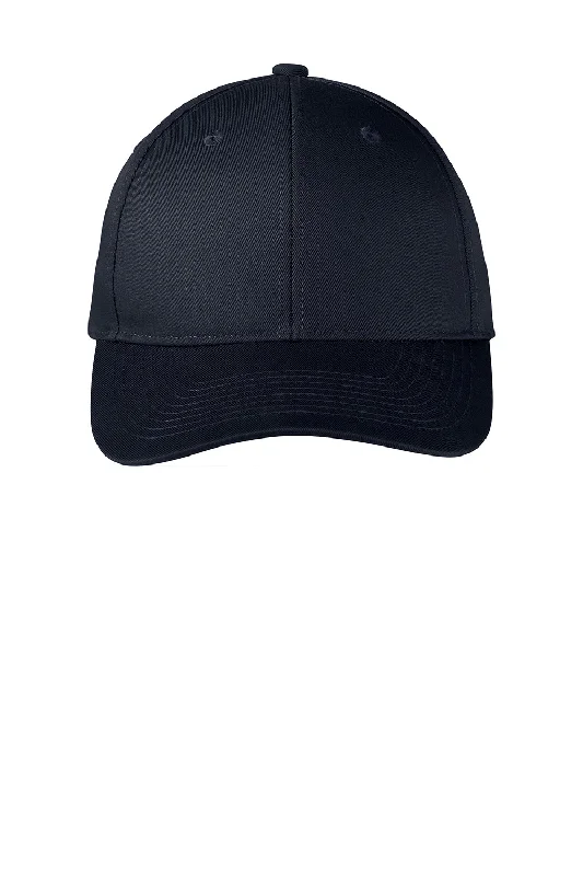 Mens hats with refined style-Port Authority Mens Fine Twill Snapback Hat - Navy Blue