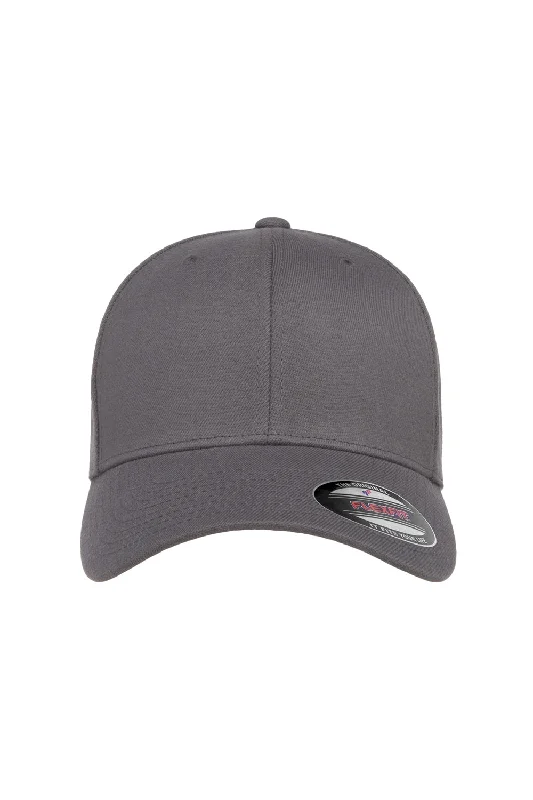 Mens hats with ventilated panels-Flexfit Mens Stretch Fit Hat - Grey