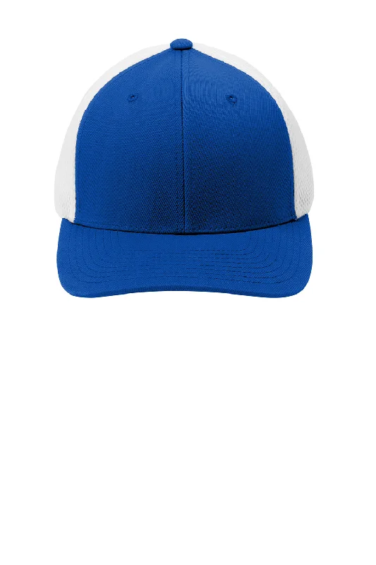 Mens hats for peaceful nights-Sport-Tek Mens Stretch Fit Hat - True Royal Blue/White