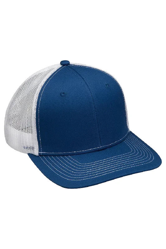 Mens hats for basketball-Adams Mens Eclipse Adjustable Hat - Royal Blue/White