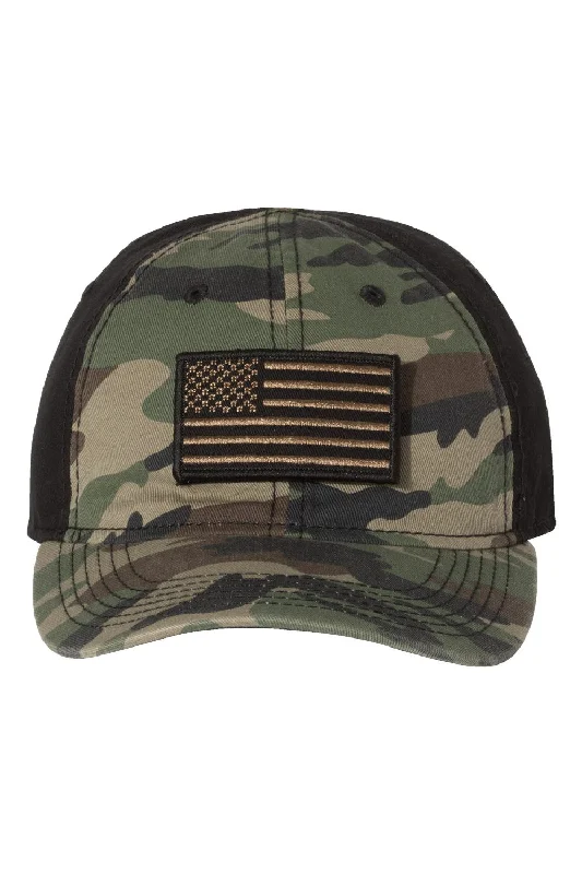 Mens hats for fishing-Dri Duck Mens Tactical Adjustable Hat - Green Camo/Black