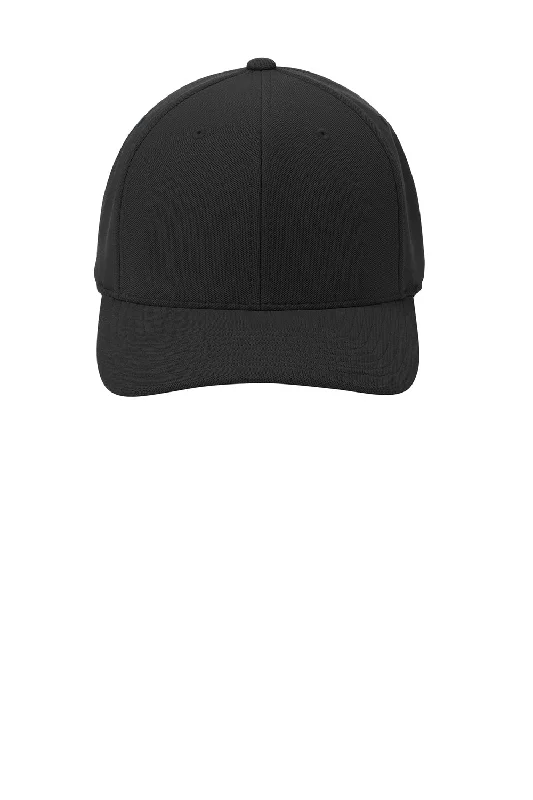 Mens hats for trail running-Port Authority Mens Stretch Fit Hat - Black