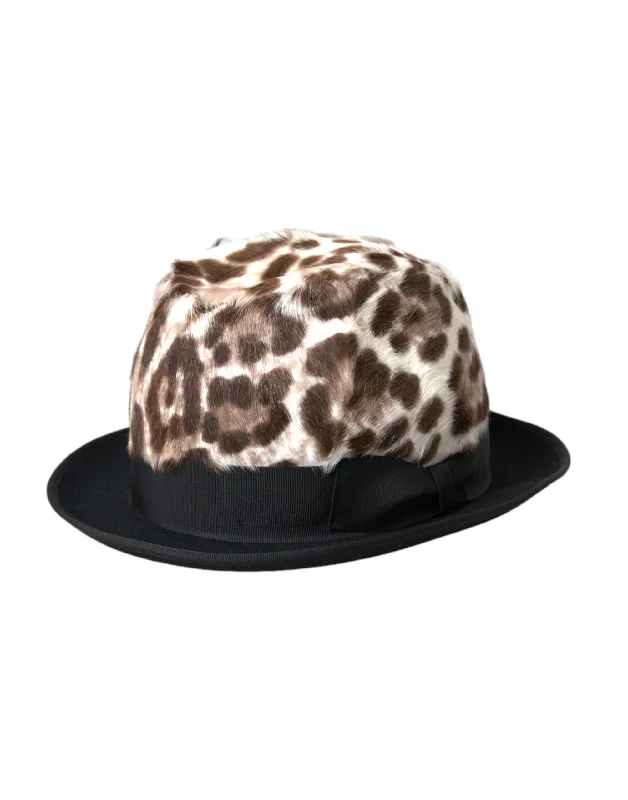 Womens Hats with quirky elegance-Dolce & Gabbana multi Leopard Women Fedora Women's Hat