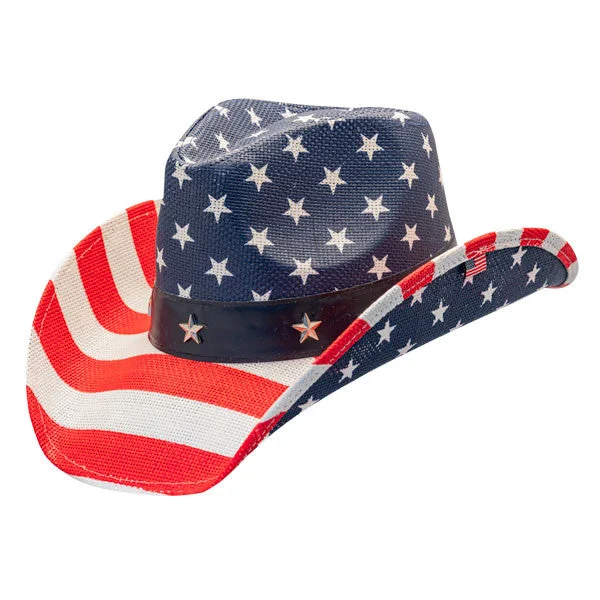 Beanies & Headbands with Anti-Slip-California Hat Company - American Flag Cowboy Hat