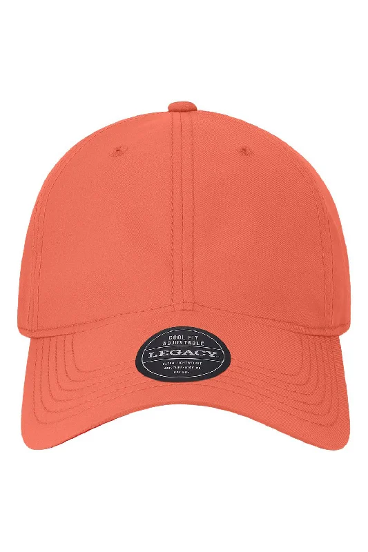 Mens hats with metallic accents-Legacy Mens Cool Fit Moisture Wicking Adjustable Hat - Coral