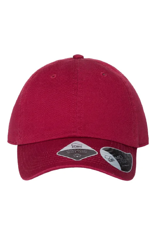 Mens hats for bootcamp-Atlantis Headwear Mens Sustainable Adjustable Dad Hat - Cardinal Red