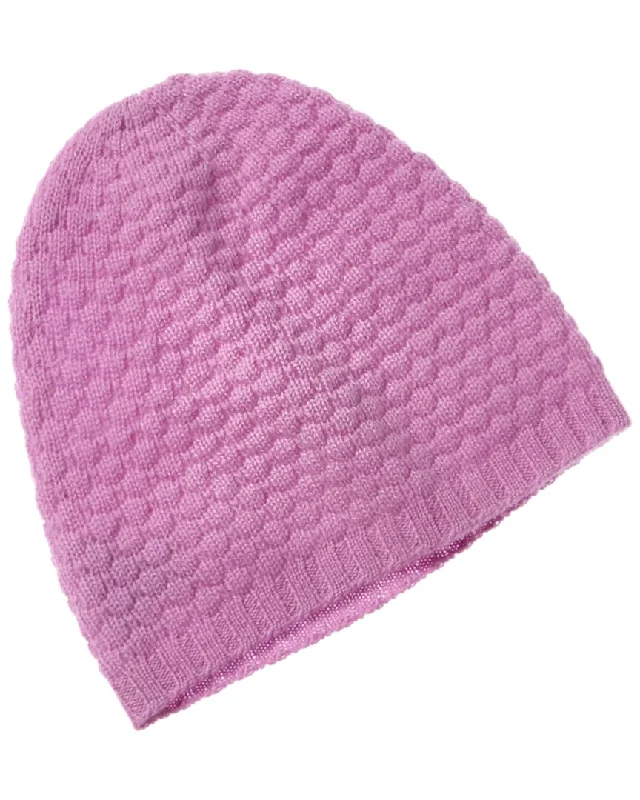 Womens Hats for calm picnics-Hannah Rose Raised Diamond Stitch Cashmere Hat