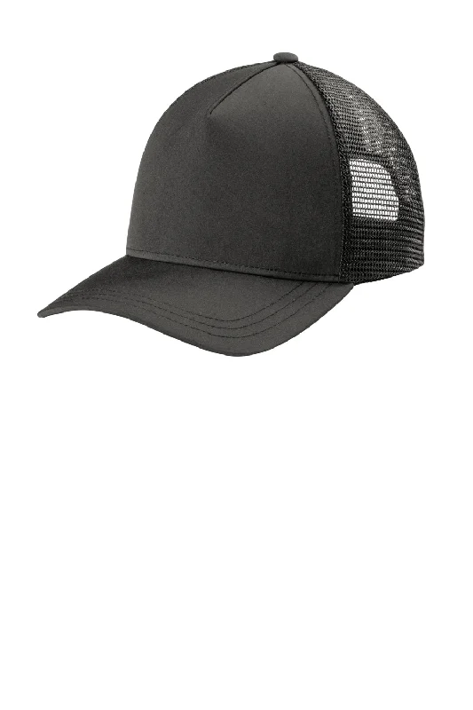 Mens hats with soft wool-Ogio Mens Fusion Moisture Wicking Adjustable Trucker Hat - Tarmac Grey