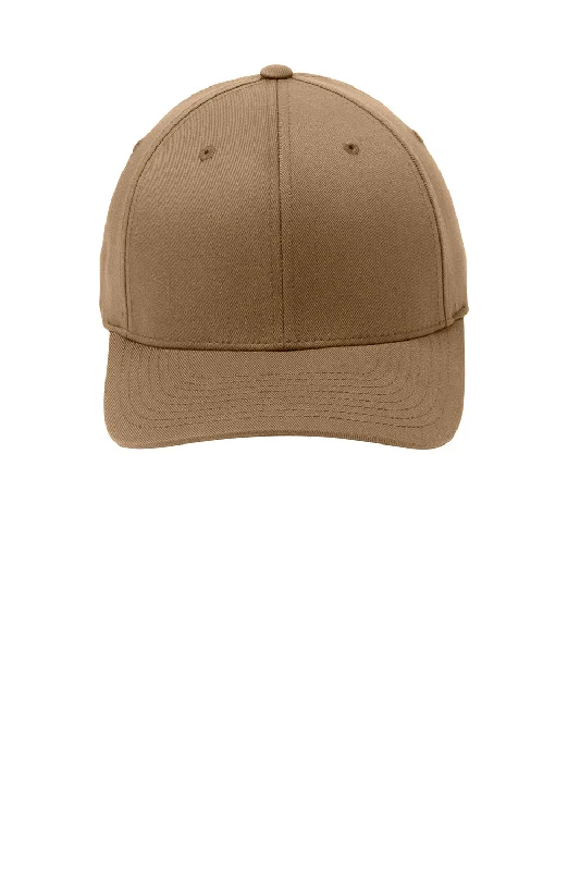 Mens hats for cold climates-Port Authority Mens Stretch Fit Hat - Woodland Brown